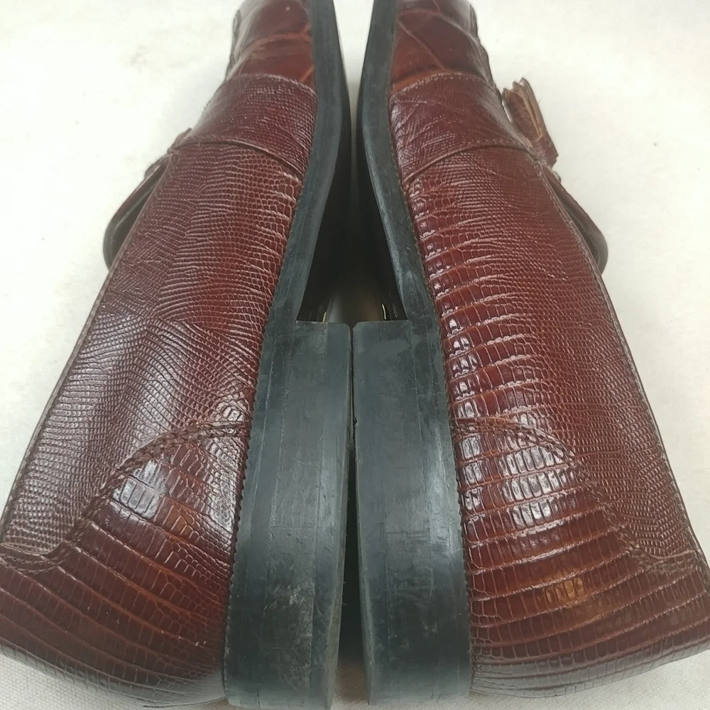 Stacy Adams Mens Brown Genuine Snake Skin Slip On